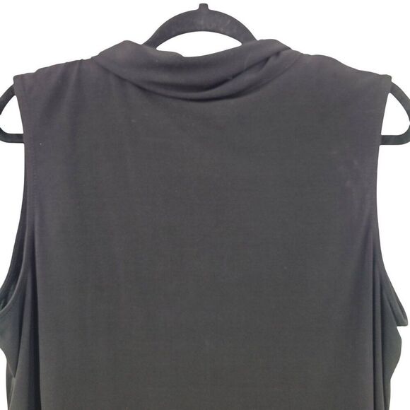 JM Studio Sleeveless Stretch Black Top Neck Tie Plus Size 2X Career Cocktail - Picture 6 of 8